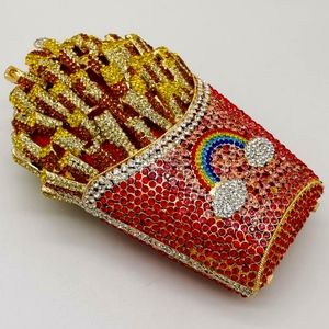Glam night out french fries Swarovski crystal bag